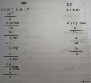 বিভিন্ন খতিয়ান দেখে এর হিস্যা বা অংশ বন্টন পদ্ধতি