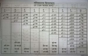 খতিয়ানের হিস্যার হিসাব